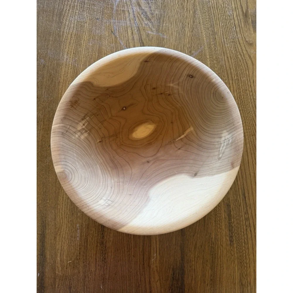 Vintage 1998  Hand-Turned Cedar Wood Bowl by Al Snell - 9